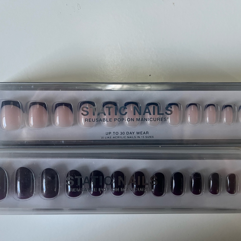 NEW Static Nails Pop-Ons in Amethyst Square & Manhattan Square French